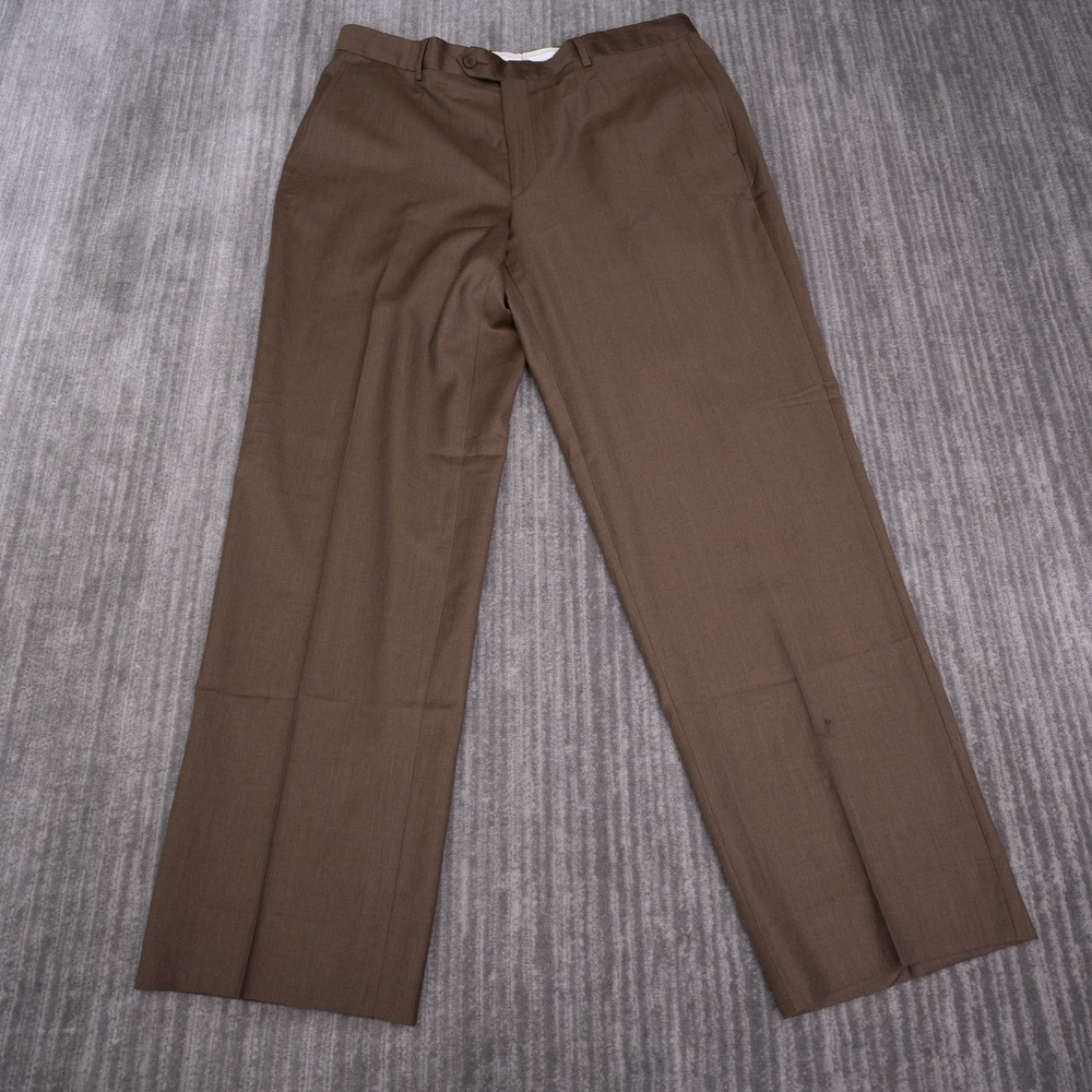 Santorelli Romeo Pants Mens 38 Brown Excellent 100% Wool Italy Dress Trousers
